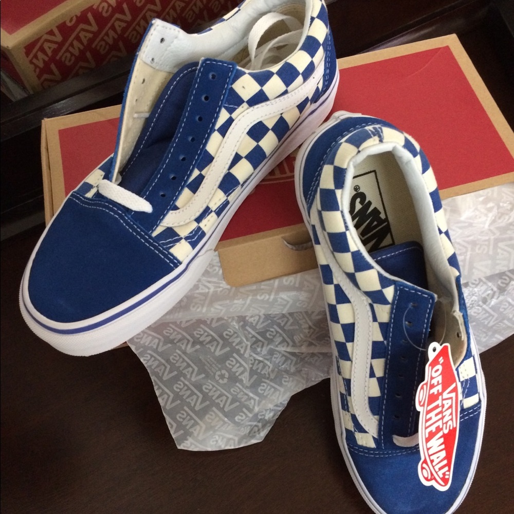 Vans Old Skool Blue and White Check - NWT
